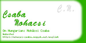 csaba mohacsi business card