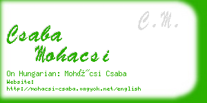 csaba mohacsi business card